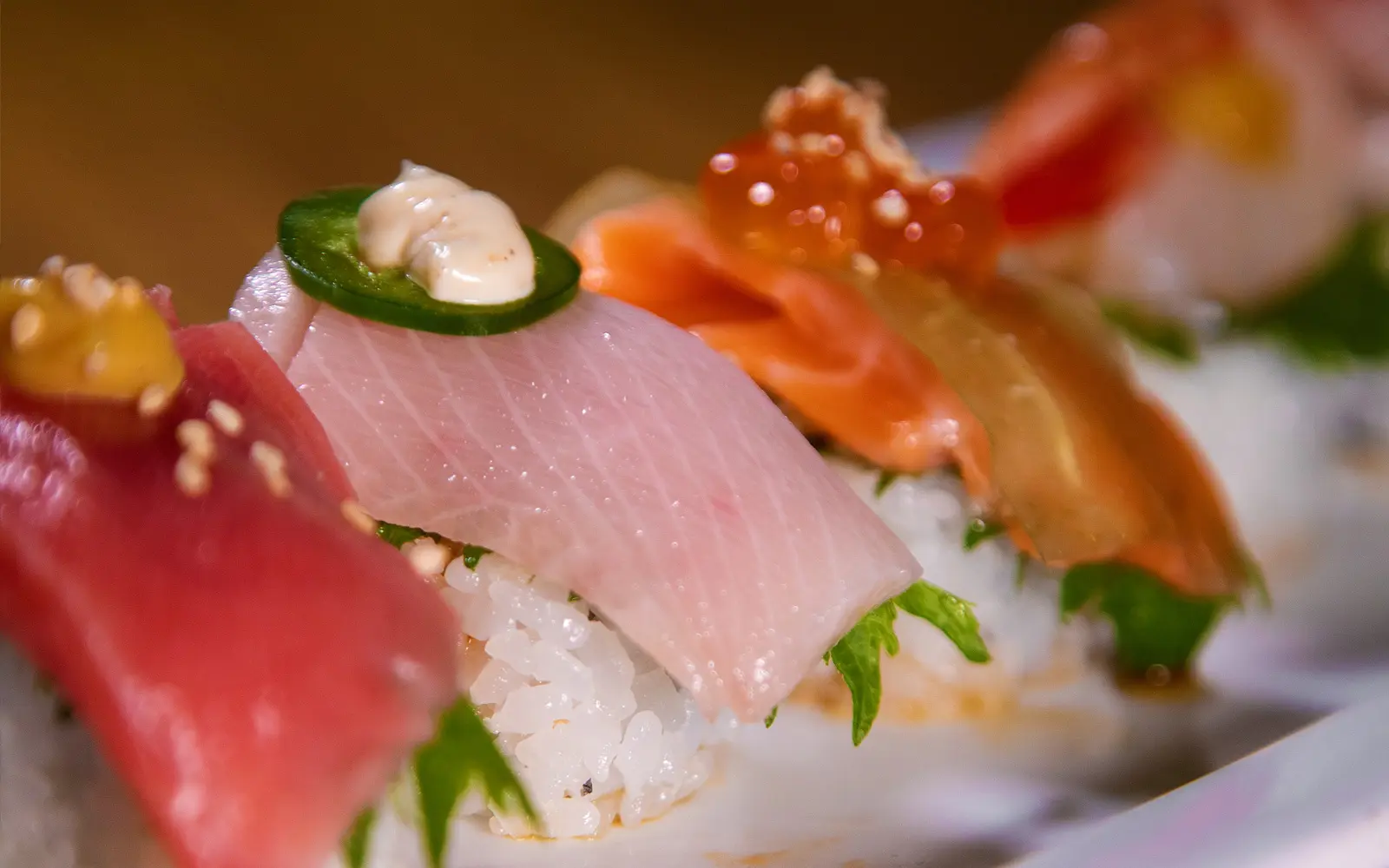A photo of fresh sushi from Doraku at the Hilton Hawaiian Village