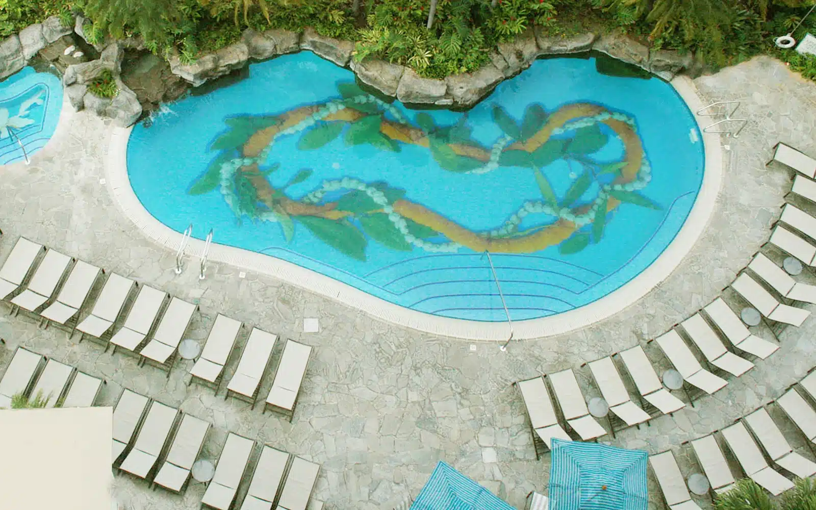 Aerial view of the Kalia Pool at the Hilton Hawaiian Village