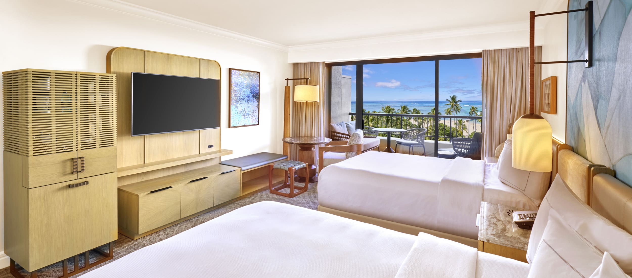 A rendering of the The Ali'i Two Queen Partial Ocean View room