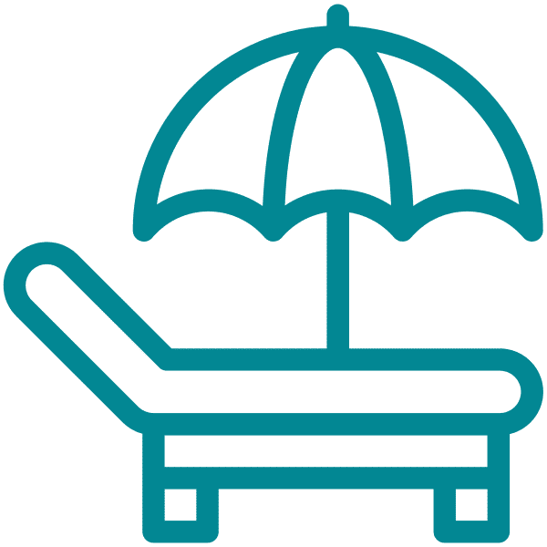 illustration of a umbrella and beach chair