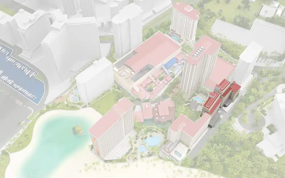 Aerial map of the Diamond Head Tower at the Hilton Hawaiian Village