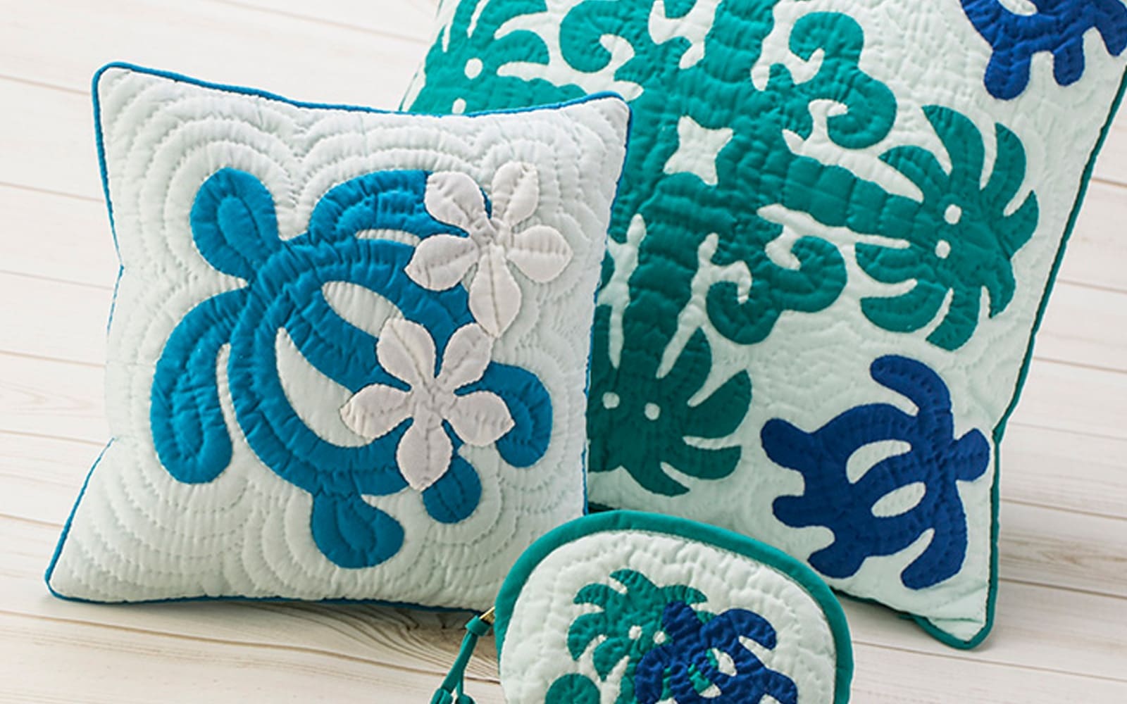 Photo of pillows from Moana Quilts in the Hilton Hawaiian Village