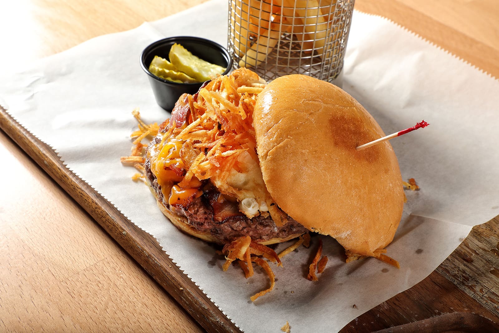 photo of barbeque cheese burger