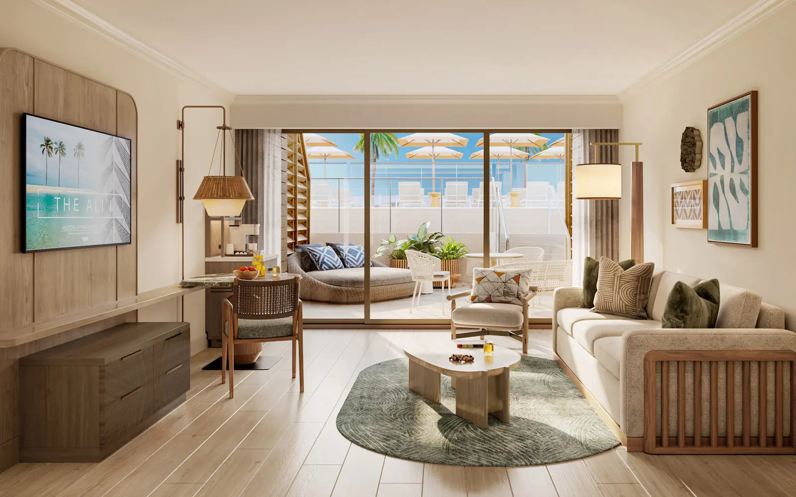 Ali’i Pool Terrace Ocean Front with 1 King Bed