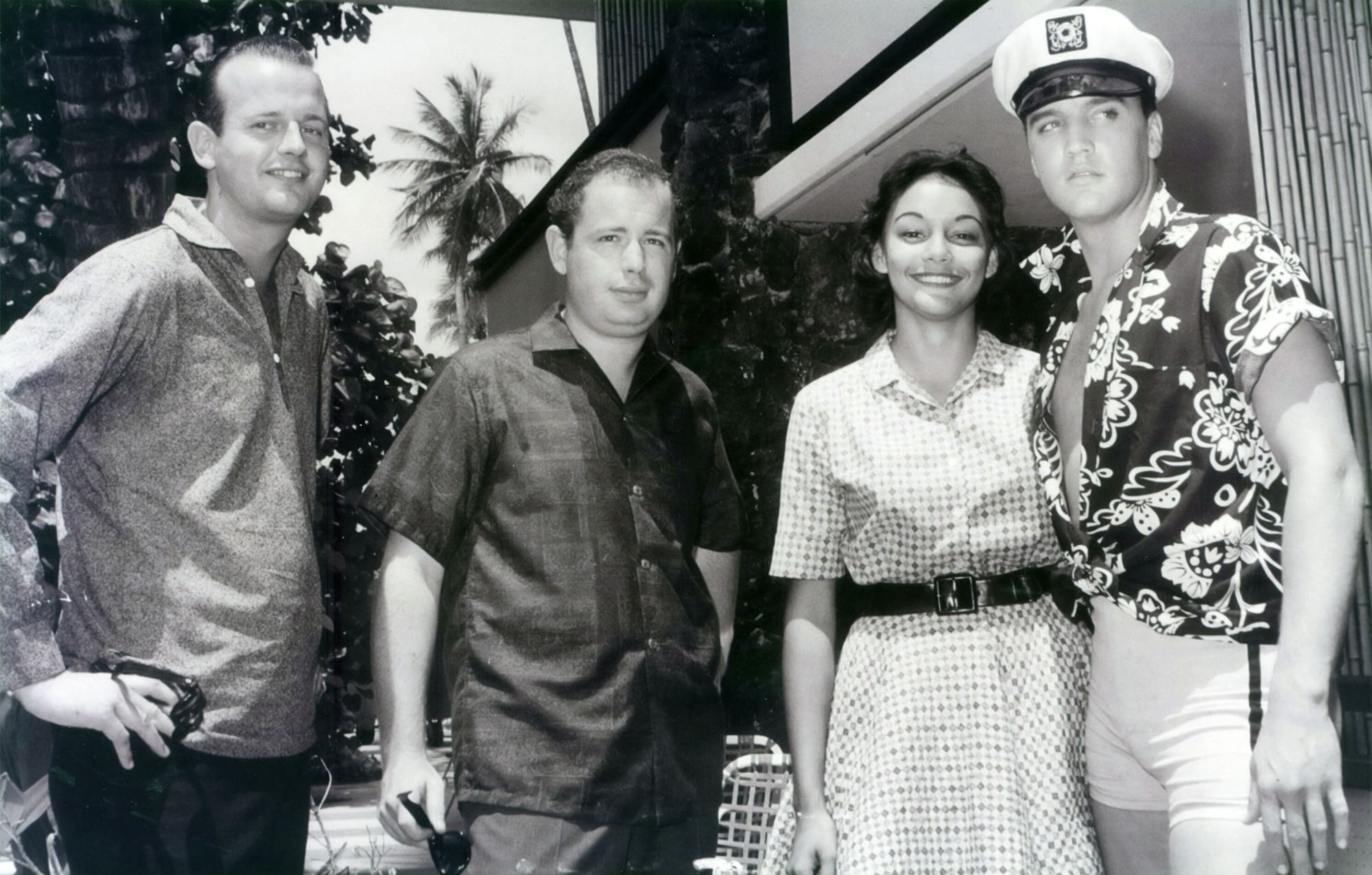 Elvis pictured with Tom Moffat, Ron Jacobs, and Maria Vellardo in 1961.